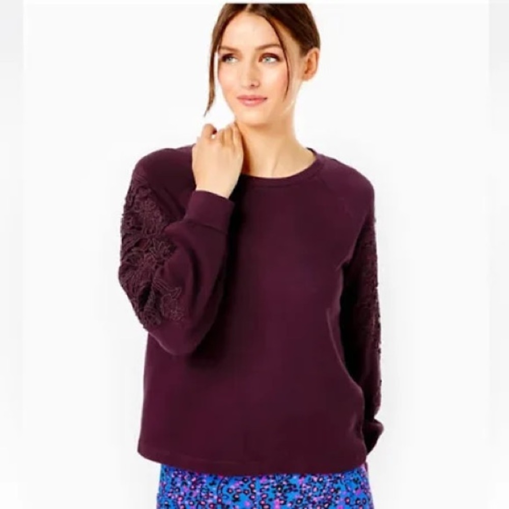 Lilly Pulitzer Rooney Sweatshirt | Cherry Ganache | XXL | EUC